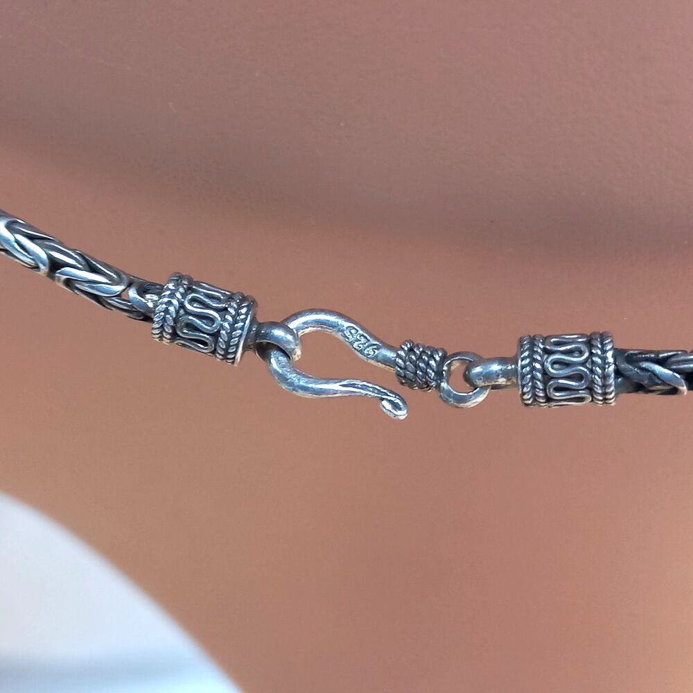 Sterling Silver BYZANTINE CHAIN 3mm 25g 18" Necklace - Picture 7 of 7
